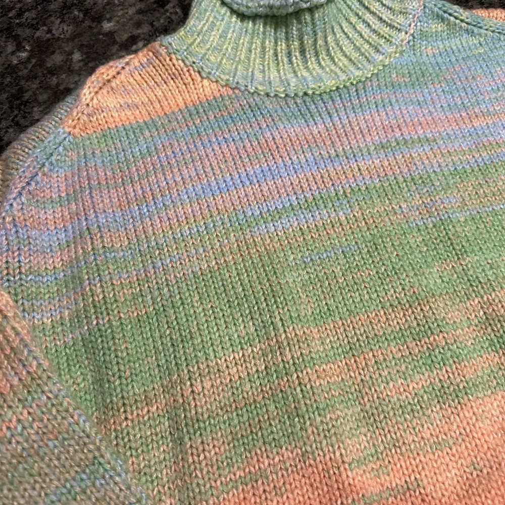 525 America‎ Space Dyed Turtleneck Sweater, Pastel Multicolored, Size Small - Picture 2 of 3